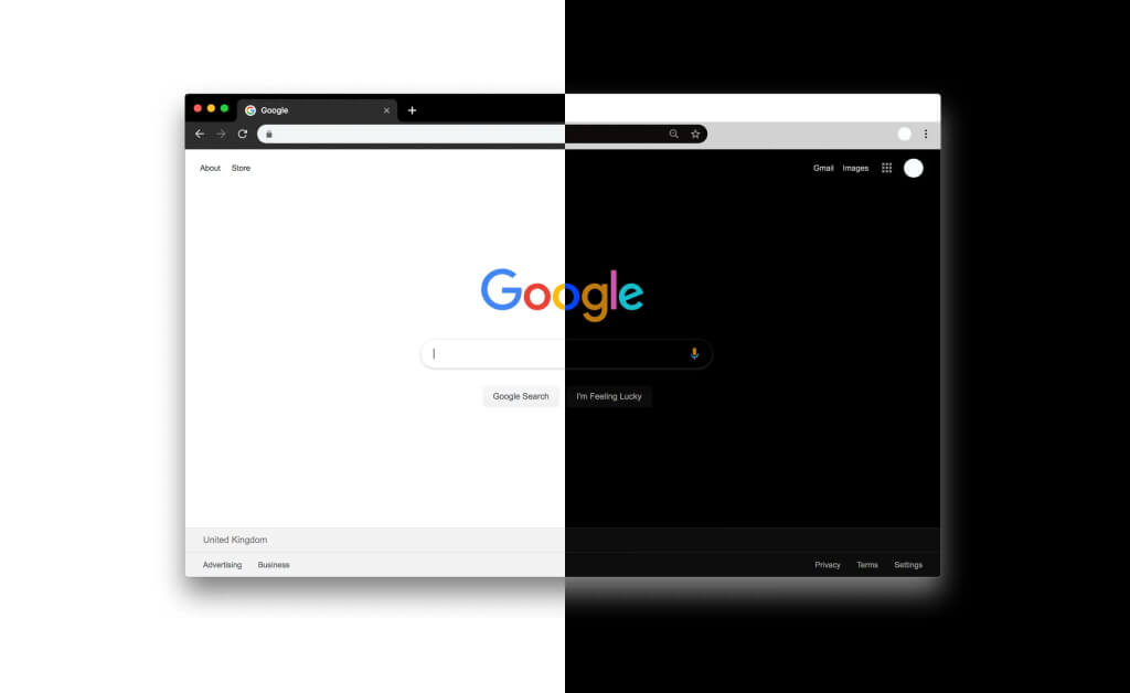 Google version black and white-UX